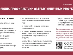 Памятка для населения "Профилактика кишечных инфекций"